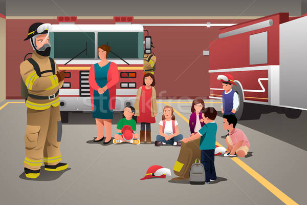 Kids Visiting a Fire Station Stock photo © artisticco