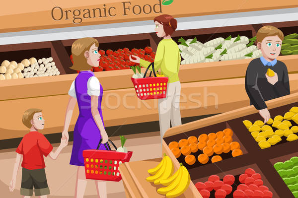 People shopping for organic food Stock photo © artisticco