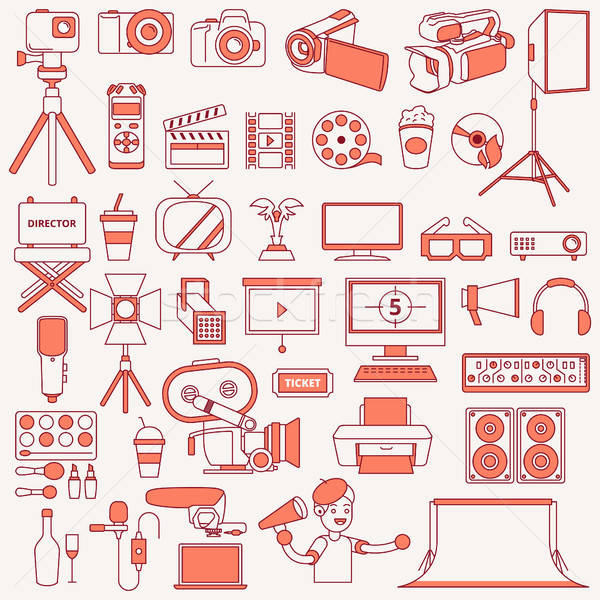 Photography and Videography Icons Illustration Stock photo © artisticco
