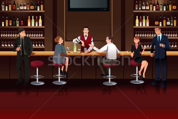 Business people in a bar Stock photo © artisticco