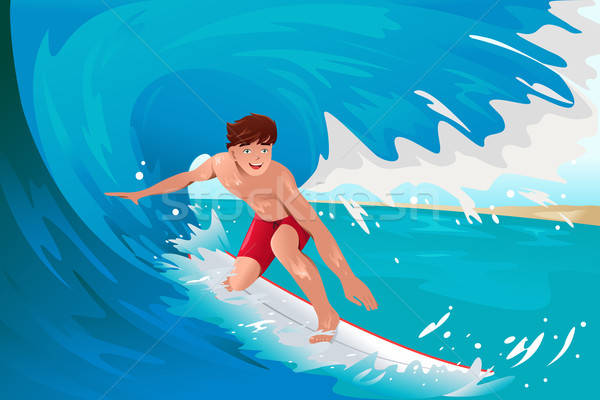 Man surfing on the ocean Stock photo © artisticco