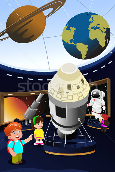 Kids on a field trip to a planetarium Stock photo © artisticco