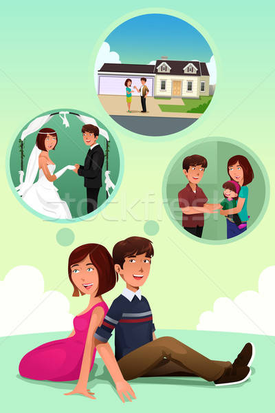 Young couple imagining their life together Stock photo © artisticco