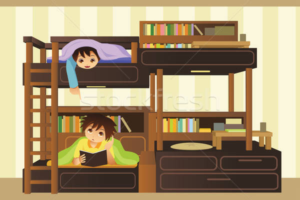 Kids in the bedroom Stock photo © artisticco
