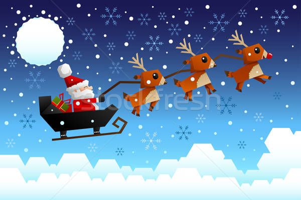 Santa Claus riding the sleigh Stock photo © artisticco
