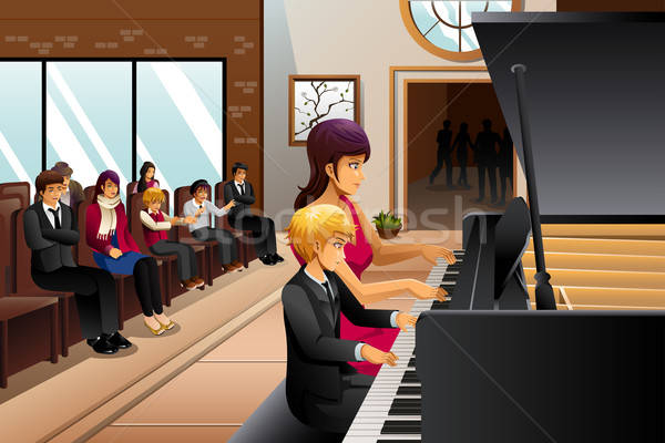 Boy in Piano Recital  Stock photo © artisticco