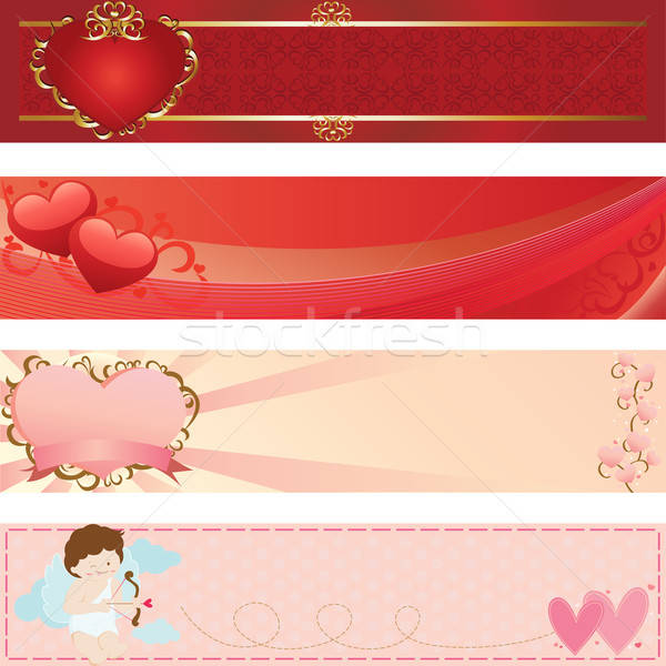 San Valentín banners vector ilustraciones web día Foto stock © artisticco