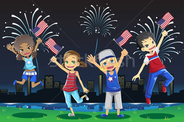 Kids celebrating Fourth of July Stock photo © artisticco