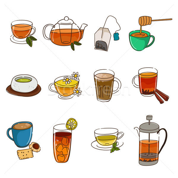 Tea Icons Stock photo © artisticco