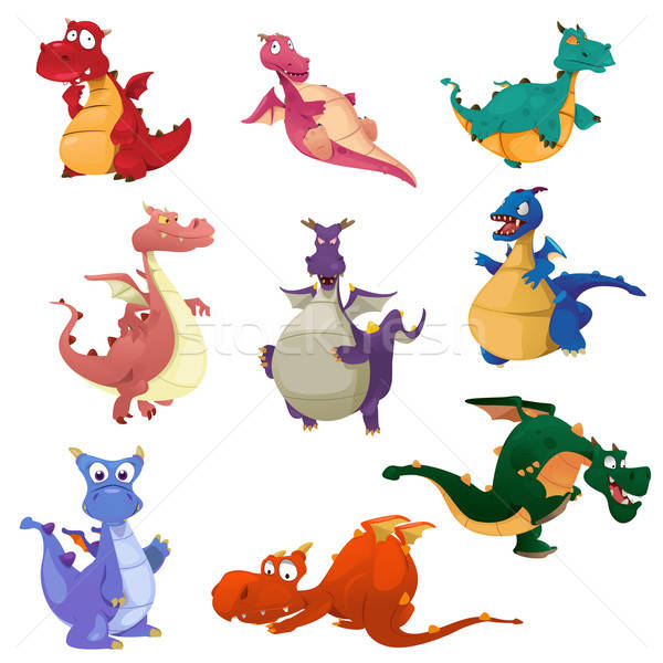 Dragon icons Stock photo © artisticco