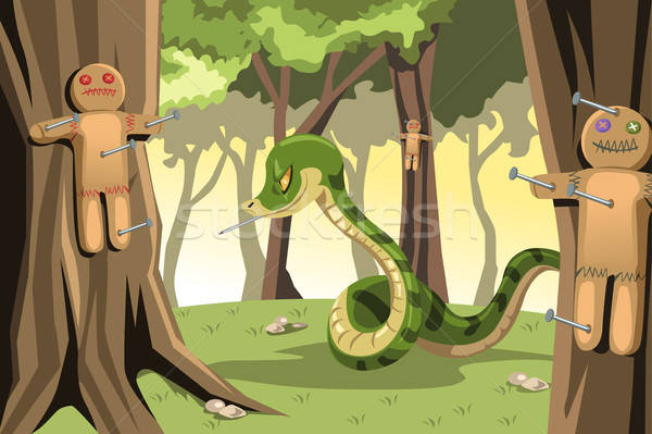 Arrabbiato serpente chiodi pan di zenzero cookies foresta Foto d'archivio © artisticco