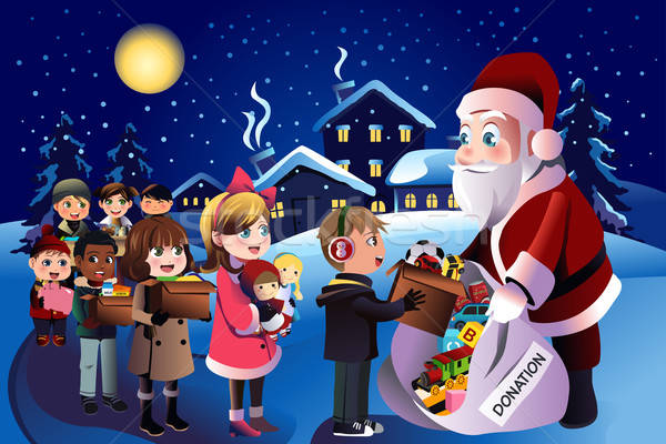 Ninos donación Navidad feliz ninos jóvenes Foto stock © artisticco
