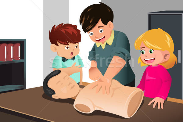 Kids practicing CPR Stock photo © artisticco