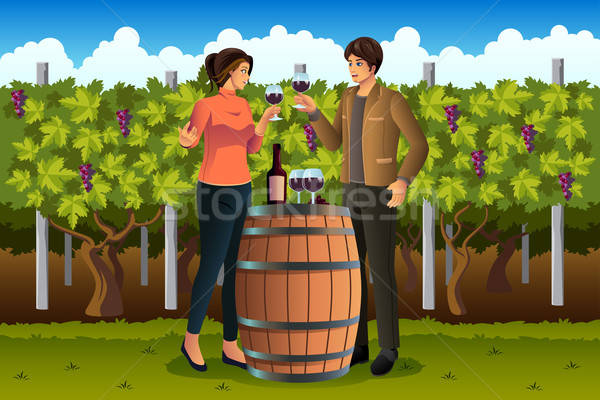 Couple Drinking Wine  Stock photo © artisticco