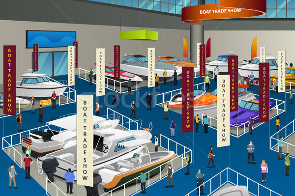 People Attending Boat Show Illustration Stock photo © artisticco