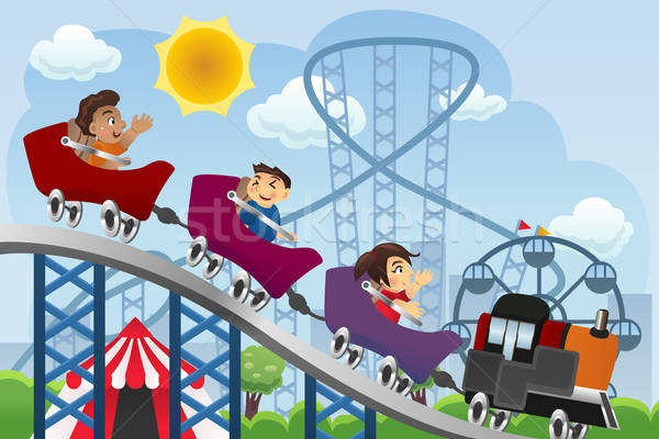 Children Playing  in a Amusement Park Stock photo © artisticco