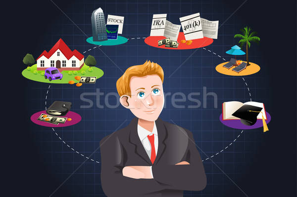 Man thinking about future financial plan  Stock photo © artisticco