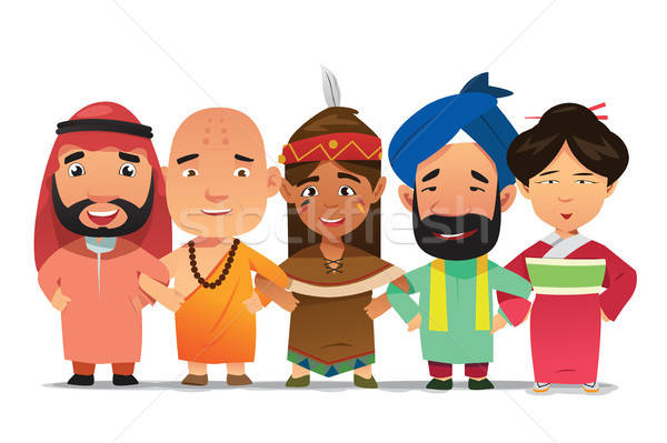 Multi Ethnic People Linking Arms Together Illustration Stock photo © artisticco