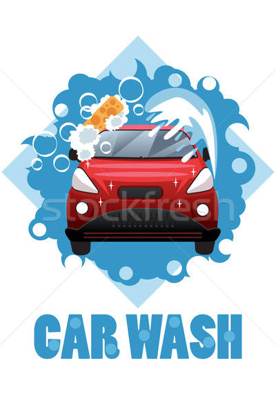 автомойку плакат дизайна чистой Cartoon пузыря Сток-фото © artisticco