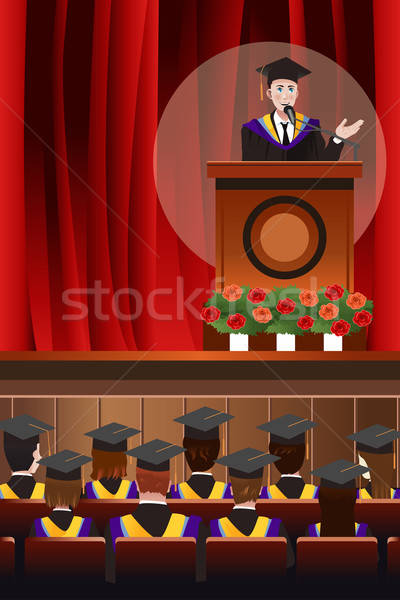 Stock photo: Graduating Man Giving a Speech