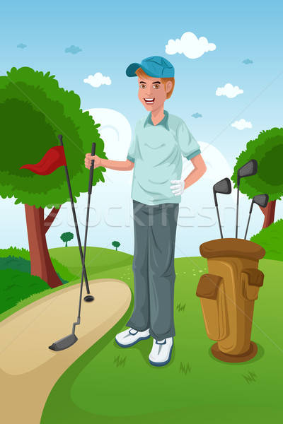 Uomo giocare golf sani verde sport Foto d'archivio © artisticco