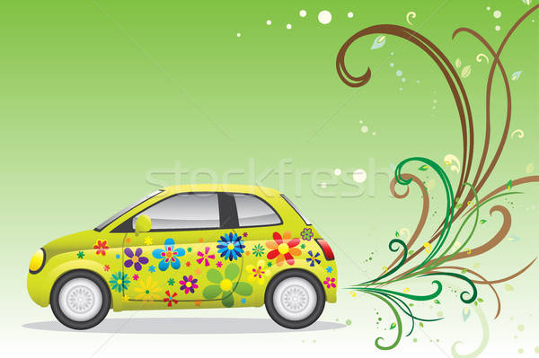 Verde coche medio ambiente amistoso fondo eléctrica Foto stock © artisticco