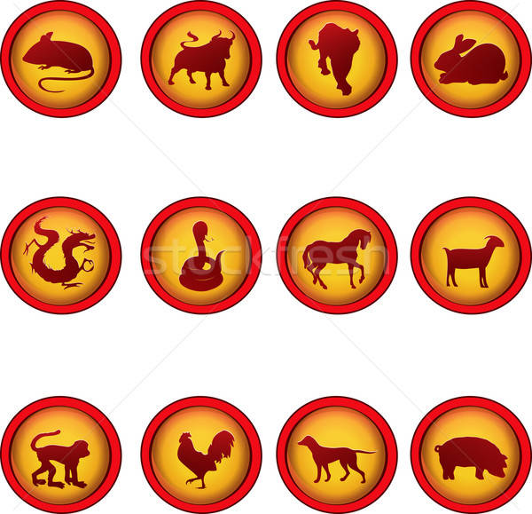 Chino astrología zodíaco signos perro fondo Foto stock © artisticco