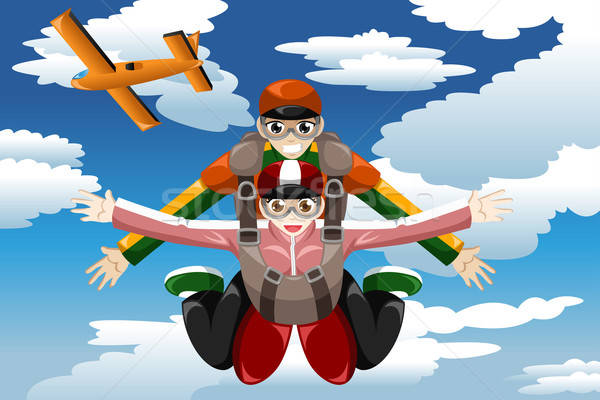 Tandem skydiving Stock photo © artisticco