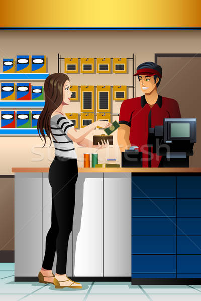 Woman Paying the Cashier at the Store Stock photo © artisticco