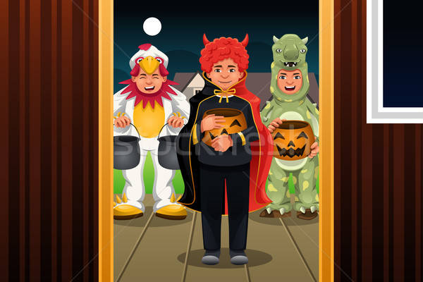 Little Kids Wearing Halloween Costumes Stock photo © artisticco