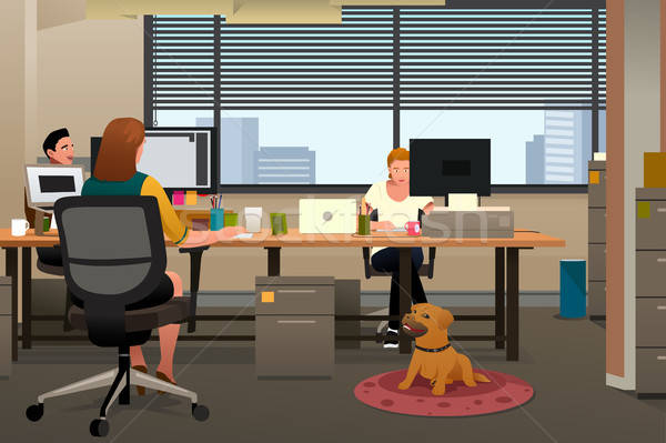 Business People Bringing Pet to Office Stock photo © artisticco