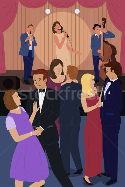 People Dancing in a Jazz Night Club Stock photo © artisticco