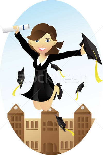 Stock fotó: érettségi · boldog · diák · ünnepel · iskola · háttér