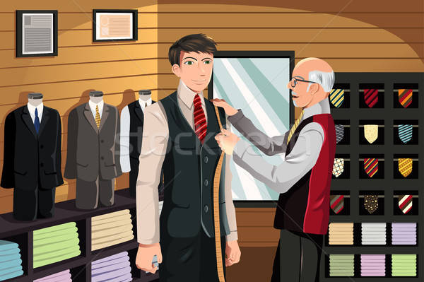 Tailor fitting for suit Stock photo © artisticco