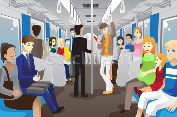 люди метро поезд внутри мужчин девочек Сток-фото © artisticco