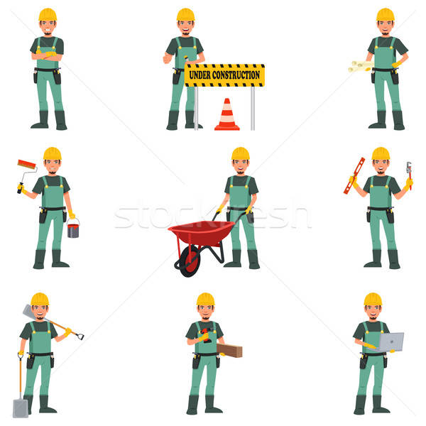 Construction Worker Doing Work Stock photo © artisticco