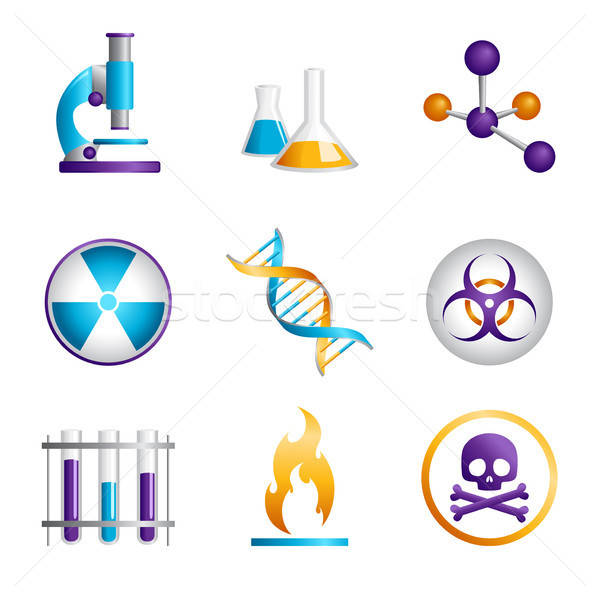 Science icons Stock photo © artisticco