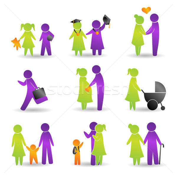 Life events icons Stock photo © artisticco