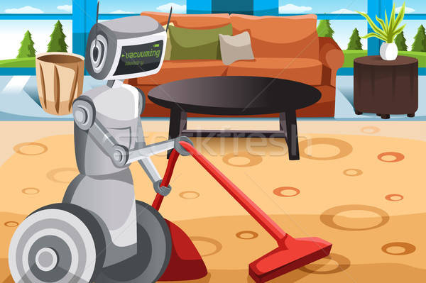 Robot vacuuming carpet Stock photo © artisticco