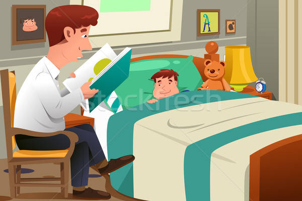 Father Reading Story Stock photo © artisticco