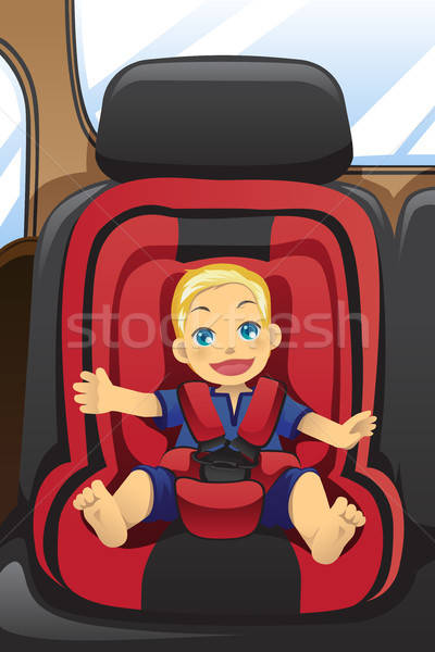Băiat maşină scaun fată şedinţei Imagine de stoc © artisticco