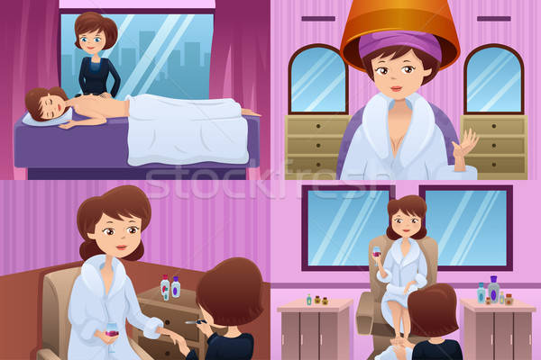 Woman getting pampered in a beauty salon Stock photo © artisticco