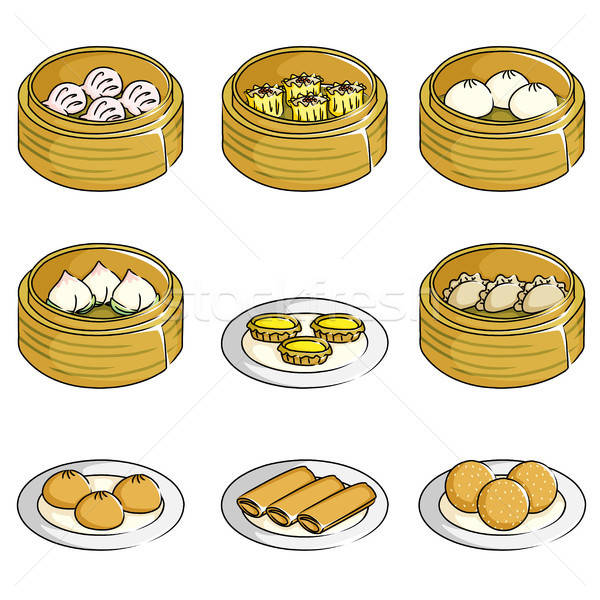 Chinese dim sum icons Stock photo © artisticco