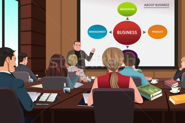 деловые люди семинара бизнеса заседание мужчин оратора Сток-фото © artisticco