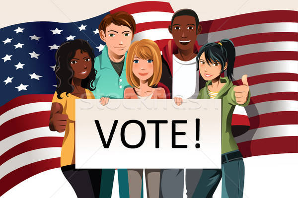 Votação pessoas grupo jovens adultos votar Foto stock © artisticco