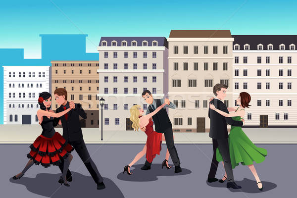 Persone dancing tango stile edifici Foto d'archivio © artisticco