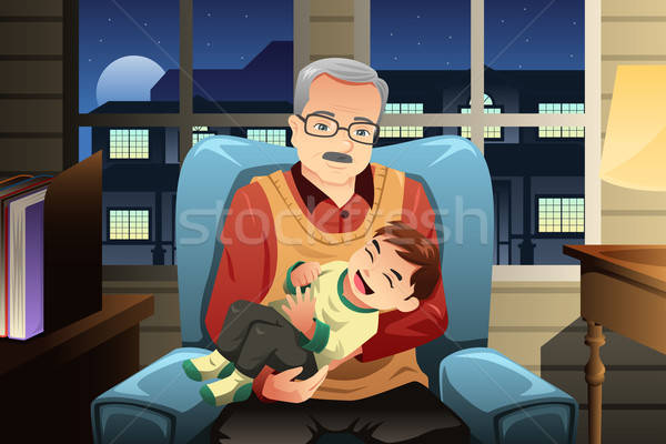 Grandfather holding his grandson Stock photo © artisticco