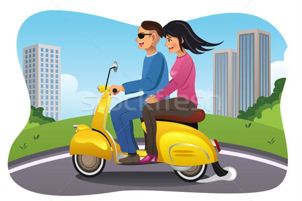 Couple Riding a Motorcycle Stock photo © artisticco