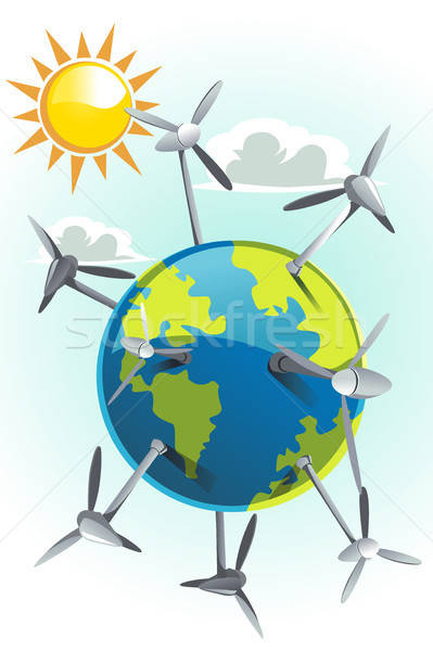 Stockfoto: Aarde · groene · industriële · macht · elektriciteit