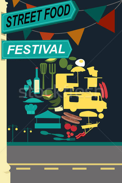 Street food festival pamphlet Stock photo © artisticco